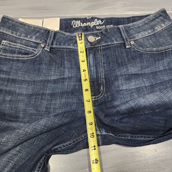 Wrangler Boot Cut Jeans Dark Wash 15/16 x 34 Mid rise - Picture 8 of 10